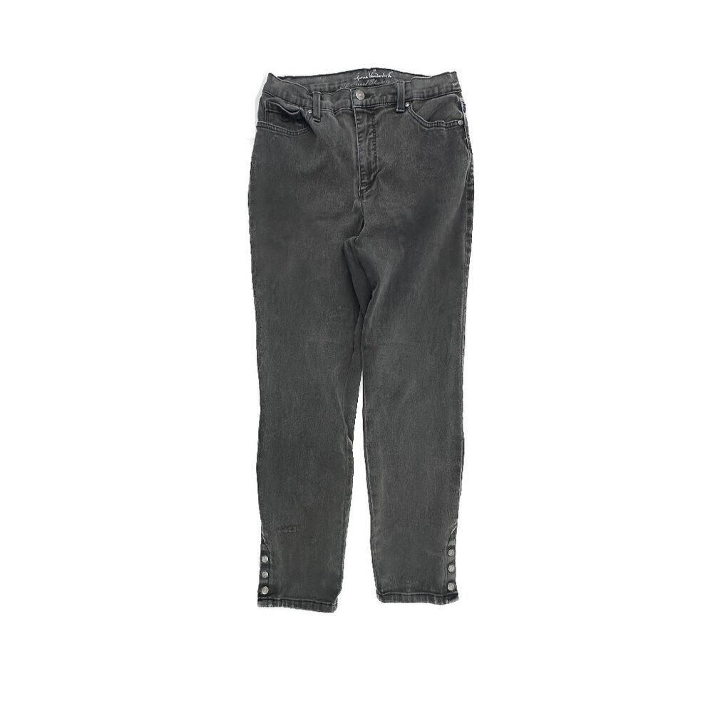 Gloria Vanderbilt Amanda Ankle Snap Hem‎ Women's size 10 Black Denim Jeans